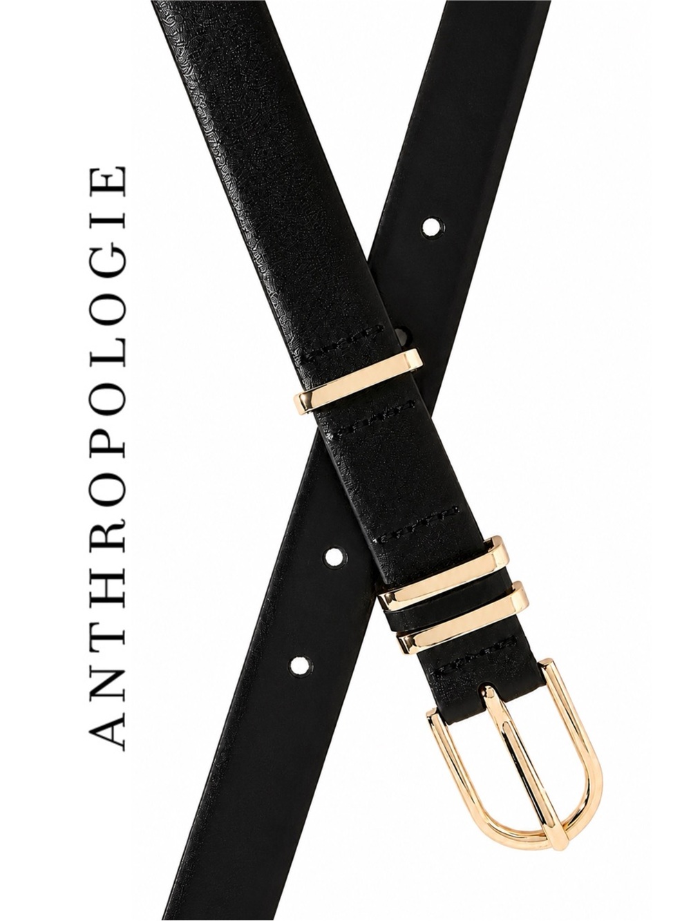 Anthropologie Black Basic Keeper Belt - Picture 1 of 5